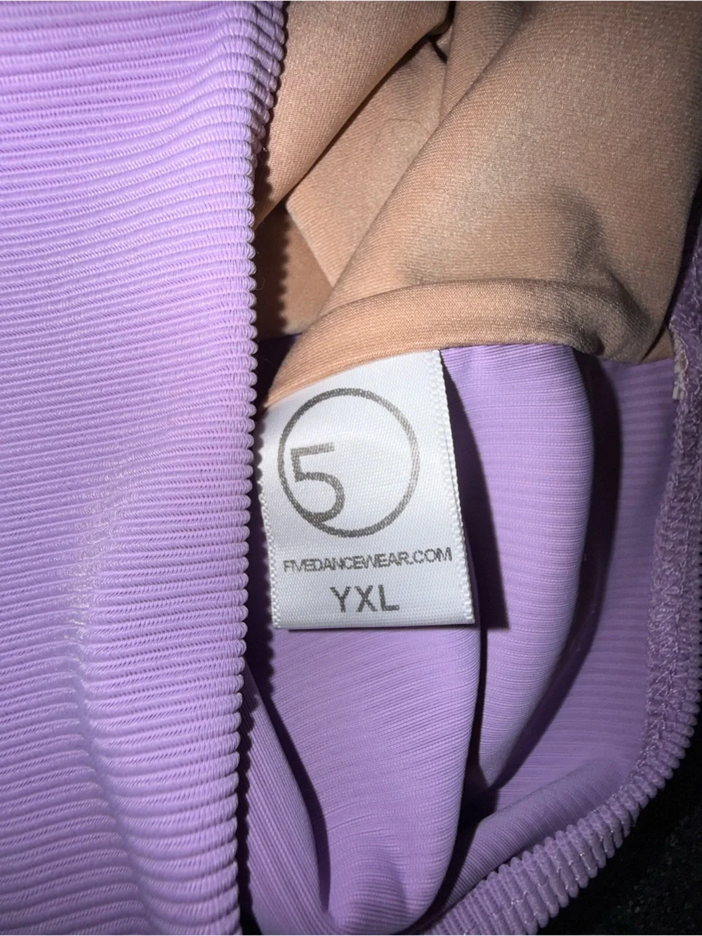 Five Dance Wear Lilac 2 Piece Crop Top Size YXL & High-Waist Leggings Size YL